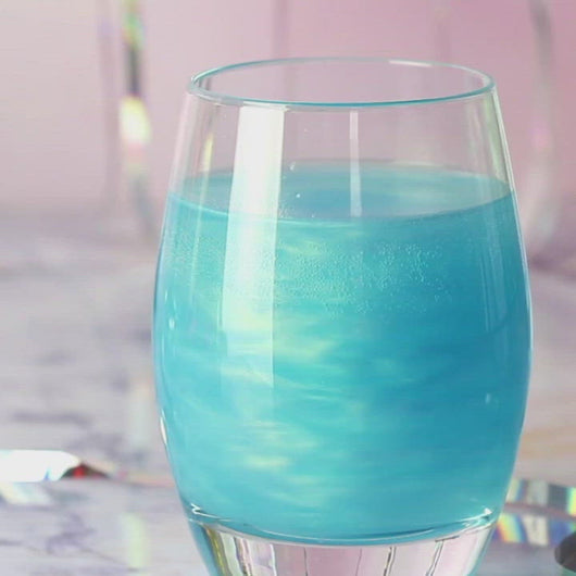 unicorn shimmer mermaid blue powder for gin, prosecco and lemonade