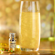 Load image into Gallery viewer, unicorn shimmer gold shimmer powder for prosecco, gin, lemonade and drinks
