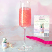Load image into Gallery viewer, rose gold pink unicorn shimmer powder for drinks, prosecco, gin, cocktail making
