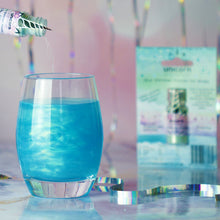 Load image into Gallery viewer, unicorn shimmer mermaid blue powder for gin, prosecco and lemonade
