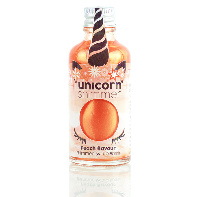 Peach flavour unicorn shimmer syrup