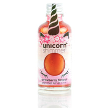 Load image into Gallery viewer, Strawberry flavour unicorn shimmer syrup
